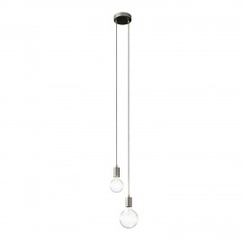 Creative Cables - Κρεμαστό Φωτιστικό 2φωτο Με Υφασμάτινο Καλώδιο Και Μεταλλικά Στοιχεία