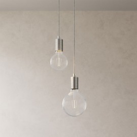 Creative Cables - Κρεμαστό Φωτιστικό 2φωτο Με Υφασμάτινο Καλώδιο Και Μεταλλικά Στοιχεία