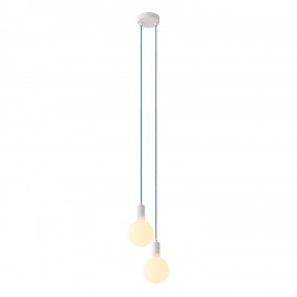 Creative Cables - Κρεμαστό Φωτιστικό 2φωτο Με Υφασμάτινο Καλώδιο Και Μεταλλικά Στοιχεία