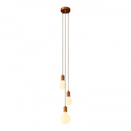 Creative Cables - Κρεμαστό Φωτιστικό 3φωτο Με Υφασμάτινο Καλώδιο Και Μεταλλικά Στοιχεία