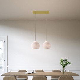 Creative Cables - Κρεμαστό Φωτιστικό 2φωτο Με Ορθογώνια Ροζέτα Rose One