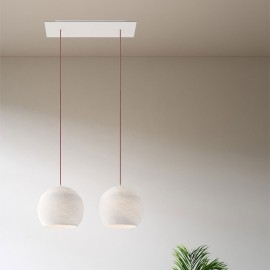 Creative Cables - Κρεμαστό Φωτιστικό 2φωτο Με Ορθογώνια Ροζέτα Rose One