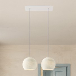 Creative Cables - Κρεμαστό Φωτιστικό 2φωτο Με Ορθογώνια Ροζέτα Rose One