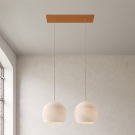 Creative Cables - Κρεμαστό Φωτιστικό 2φωτο Με Ορθογώνια Ροζέτα Rose One