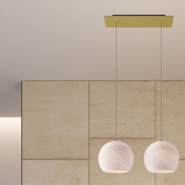 Creative Cables - Κρεμαστό Φωτιστικό 2φωτο Με Ορθογώνια Ροζέτα Rose One