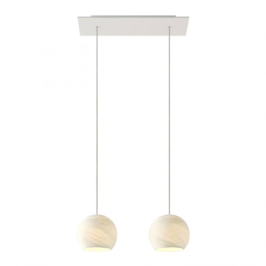 Creative Cables - Κρεμαστό Φωτιστικό 2φωτο Με Ορθογώνια Ροζέτα Rose One Και Καπέλα Dome XS Creative Cables - Κρεμαστό Φωτιστικό 2φωτο Με Ορθογώνια Ροζέτα Rose One Και Καπέλα Dome XS