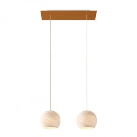 Creative Cables - Κρεμαστό Φωτιστικό 2φωτο Με Ορθογώνια Ροζέτα Rose One Και Καπέλα Dome XS Creative Cables - Κρεμαστό Φωτιστικό 2φωτο Με Ορθογώνια Ροζέτα Rose One Και Καπέλα Dome XS