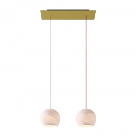 Creative Cables - Κρεμαστό Φωτιστικό 2φωτο Με Ορθογώνια Ροζέτα Rose One Και Καπέλα Dome XS Creative Cables - Κρεμαστό Φωτιστικό 2φωτο Με Ορθογώνια Ροζέτα Rose One Και Καπέλα Dome XS