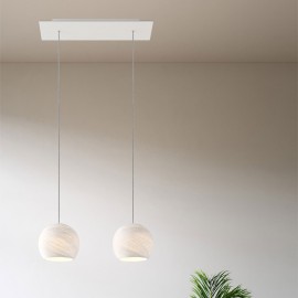 Creative Cables - Κρεμαστό Φωτιστικό 2φωτο Με Ορθογώνια Ροζέτα Rose One Και Καπέλα Dome XS Creative Cables - Κρεμαστό Φωτιστικό 2φωτο Με Ορθογώνια Ροζέτα Rose One Και Καπέλα Dome XS