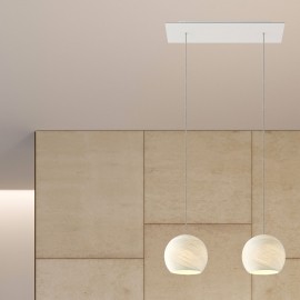 Creative Cables - Κρεμαστό Φωτιστικό 2φωτο Με Ορθογώνια Ροζέτα Rose One Και Καπέλα Dome XS Creative Cables - Κρεμαστό Φωτιστικό 2φωτο Με Ορθογώνια Ροζέτα Rose One Και Καπέλα Dome XS