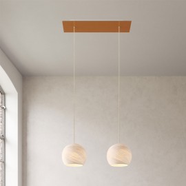 Creative Cables - Κρεμαστό Φωτιστικό 2φωτο Με Ορθογώνια Ροζέτα Rose One Και Καπέλα Dome XS Creative Cables - Κρεμαστό Φωτιστικό 2φωτο Με Ορθογώνια Ροζέτα Rose One Και Καπέλα Dome XS