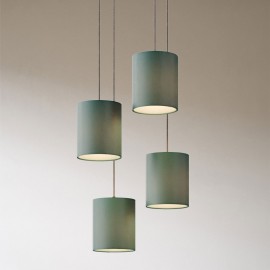 Creative Cables - Κρεμαστό Φωτιστικό 4φωτο Με Υφασμάτινα Κυλινδρικά Καπέλα