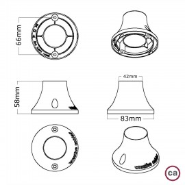 Creative Cables - Θερμοπλαστική Βάση Vintage Για Τοίχο 'Η Οροφή Creative Cables - Θερμοπλαστική Βάση Vintage Για Τοίχο 'Η Οροφή