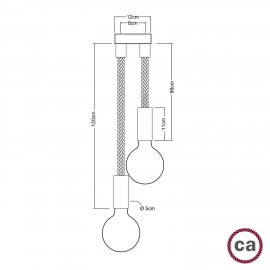 Creative Cables - Κρεμαστό Φωτιστικό 2φωτο Mε Καλώδιο Τριχιά 2XL Και Ξύλινα Αξεσουάρ Creative Cables - Κρεμαστό Φωτιστικό 2φωτο Mε Καλώδιο Τριχιά 2XL Και Ξύλινα Αξεσουάρ