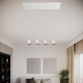 Creative Cables - Κρεμαστό Φωτιστικό 4φωτο Με Mini Σποτ  Και Ορθογώνια Ροζέτα