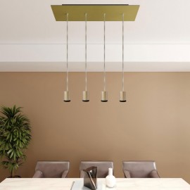 Creative Cables - Κρεμαστό Φωτιστικό 4φωτο Με Mini Σποτ  Και Ορθογώνια Ροζέτα