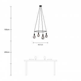 Creative Cables - Τετράγωνος 4φωτος Πολυέλαιος Cage Globe Creative Cables - Τετράγωνος 4φωτος Πολυέλαιος Cage Globe