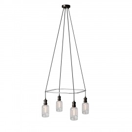 Creative cables - Τετράγωνος 4φωτος πολυέλαιος Cage Crystal Creative cables - Τετράγωνος 4φωτος πολυέλαιος Cage Crystal