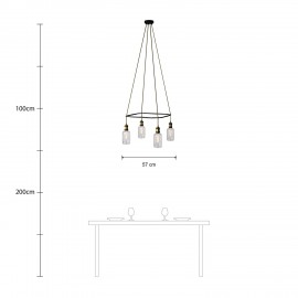 Creative cables - Τετράγωνος 4φωτος πολυέλαιος Cage Crystal Creative cables - Τετράγωνος 4φωτος πολυέλαιος Cage Crystal