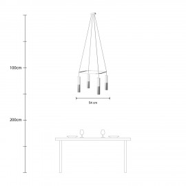 Creative cables - Τετράγωνος 4φωτος πολυέλαιος Με Σποτ Cage Tub-E14
