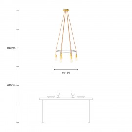 Creative Cables - 6φωτος Πολυέλαιος Cage Με Λάμπες Αχλάδι ST64