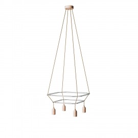 Creative Cables - 4φωτος Πολυέλαιος Με Διπλό Cage Bumped