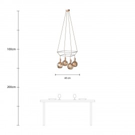 Creative Cables - 4φωτος Πολυέλαιος Με Διπλό Cage Bumped