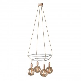 Creative Cables - 4φωτος Πολυέλαιος Με Διπλό Cage Bumped