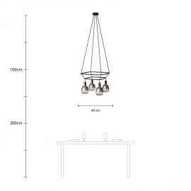Creative Cables - 4φωτος Πολυέλαιος Με Διπλό Cage Bona Pastel