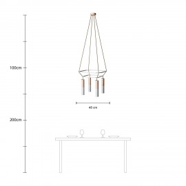 Creative Cables - 4φωτος Πολυέλαιος Με Διπλό Cage Tub-E14 Creative Cables - 4φωτος Πολυέλαιος Με Διπλό Cage Tub-E14