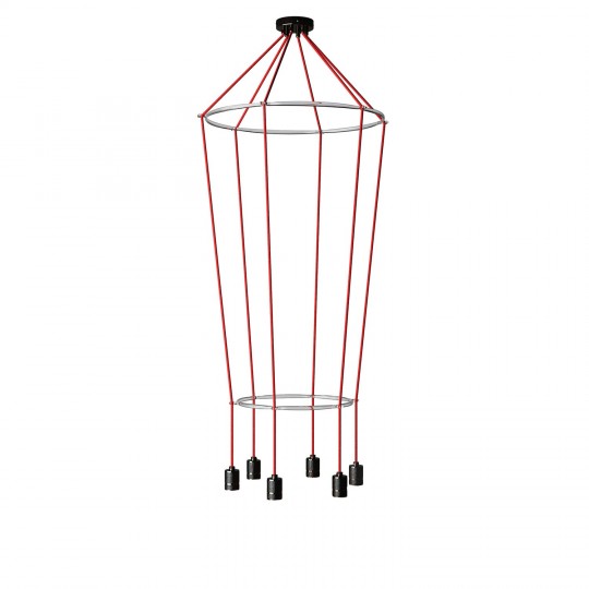 Creative Cables - 6φωτος Πολυέλαιος Με Διπλό Cage Globe