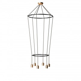 Creative Cables - 6φωτος Πολυέλαιος Με Διπλό Cage Globe