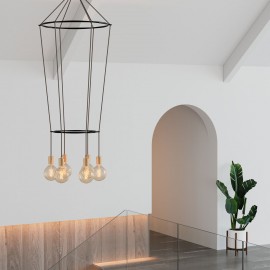 Creative Cables - 6φωτος Πολυέλαιος Με Διπλό Cage Globe