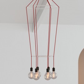 Creative Cables - 6φωτος Πολυέλαιος Με Διπλό Cage Globe