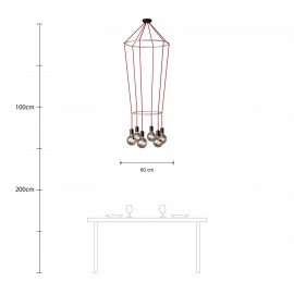 Creative Cables - 6φωτος Πολυέλαιος Με Διπλό Cage Globe