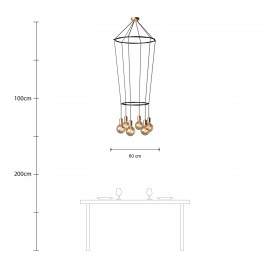 Creative Cables - 6φωτος Πολυέλαιος Με Διπλό Cage Globe