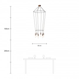 Creative Cables - 6φωτος Πολυέλαιος Με Διπλό Cage P-Light