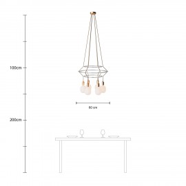 Creative Cables - 4φωτος Πολυέλαιος Με Τριπλό Cage Rodi