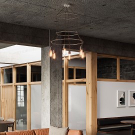 Creative Cables - 6φωτος Πολυέλαιος Με Τριπλό Cage Με Λάμπες Αχλάδι ST64