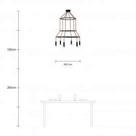 Creative Cables - 6φωτος Πολυέλαιος Με Τριπλό Cage P-Light Dash