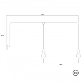 Creative Cables - Κρεμαστό φωτιστικό Εξωτερικού Χώρου Με 2 Λάμπες F-Snake EIVA