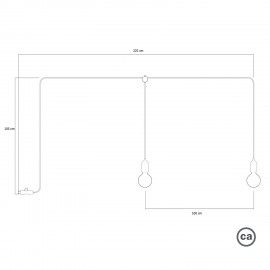 Creative Cables - Κρεμαστό Φωτιστικό Εξωτερικού Χώρου Με 2 Λάμπες F-Snake EIVA