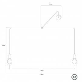 Creative Cables - Κρεμαστό Φωτιστικό Εξωτερικού Χώρου Με 2 Λάμπες T-Snake EIVA