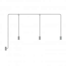 Creative Cables - Κρεμαστό φωτιστικό Εξωτερικού Χώρου E-Snake EIVA 3-φωτο IP65 Με Ροζέτα