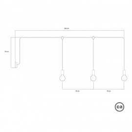 Creative Cables - Κρεμαστό φωτιστικό Εξωτερικού Χώρου E-Snake EIVA 3-φωτο IP65 Με Ροζέτα