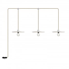 Creative Cables - Κρεμαστό φωτιστικό Εξωτερικού Χώρου E-Snake EIVA 3-φωτο IP65 Με Καπέλα