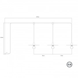 Creative Cables - Κρεμαστό φωτιστικό Εξωτερικού Χώρου E-Snake EIVA 3-φωτο IP65 Με Καπέλα Creative Cables - Κρεμαστό φωτιστικό Εξωτερικού Χώρου E-Snake EIVA 3-φωτο IP65 Με Καπέλα
