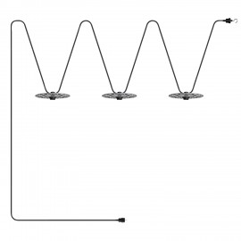 Creative Cables - Έτοιμη Γιρλάντα Lumet Maioliche 10m Υφασμάτινο Καλώδιο Πλακέ Με 3 Λάμπες