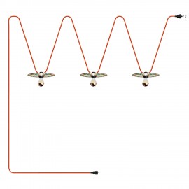 Creative Cables - Έτοιμη Γιρλάντα Lumet Maioliche 10m Υφασμάτινο Καλώδιο Πλακέ Με 3 Λάμπες