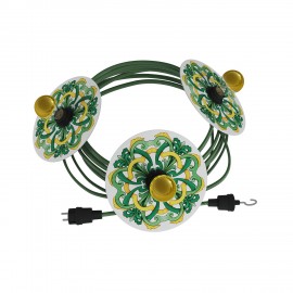 Creative Cables - Έτοιμη Γιρλάντα Lumet Maioliche 10m Υφασμάτινο Καλώδιο Πλακέ Με 3 Λάμπες